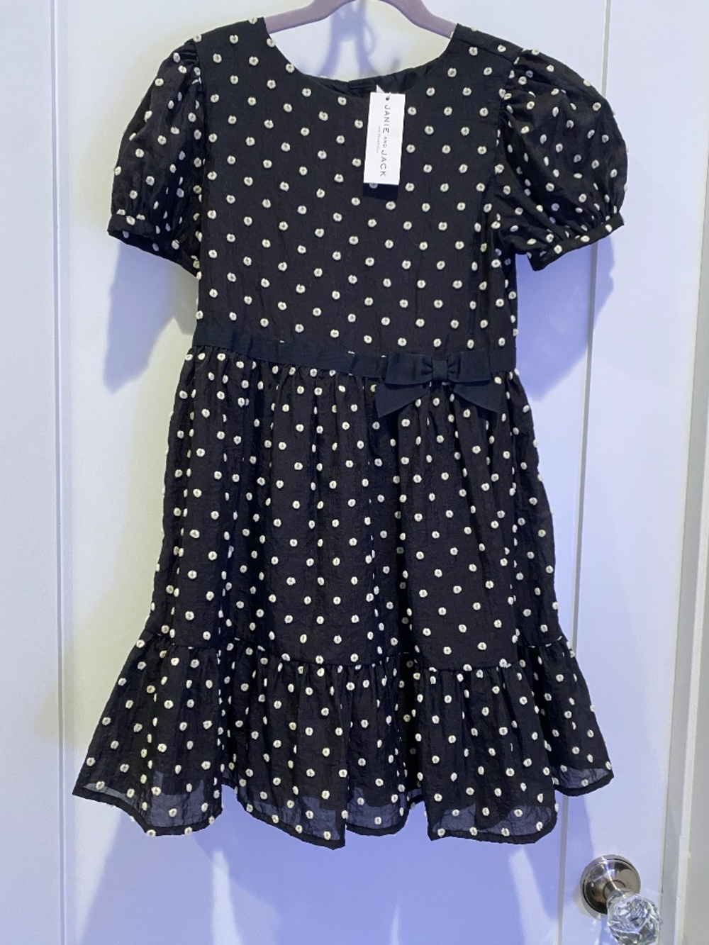 Janie and Jack Fun Elegant Party Dress With Raised Polka Dots - NWT